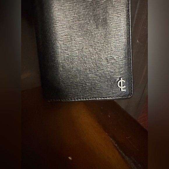 Coach Leather Checkbook Cover Credit Card Holder Wallet Black/Blue CL 7.5”x4” - Picture 5 of 7